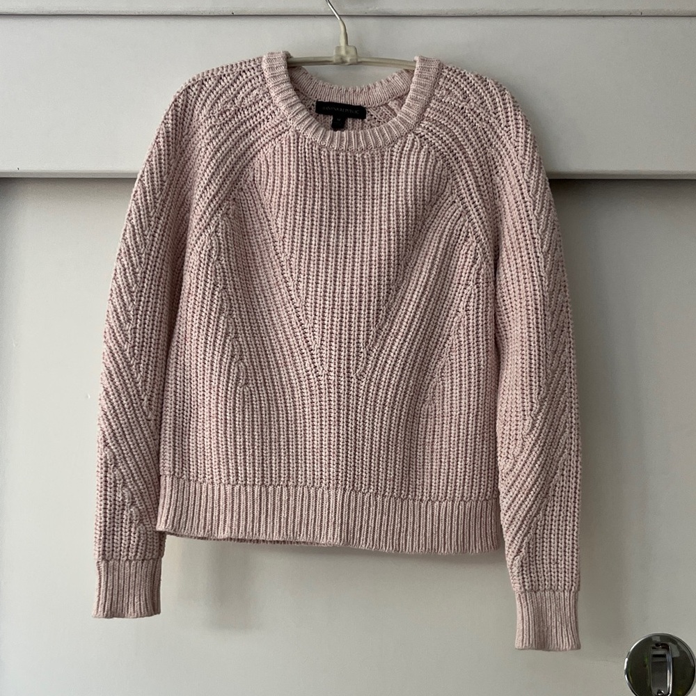 Women's Blush Pink Knit boxy cotton Sweater